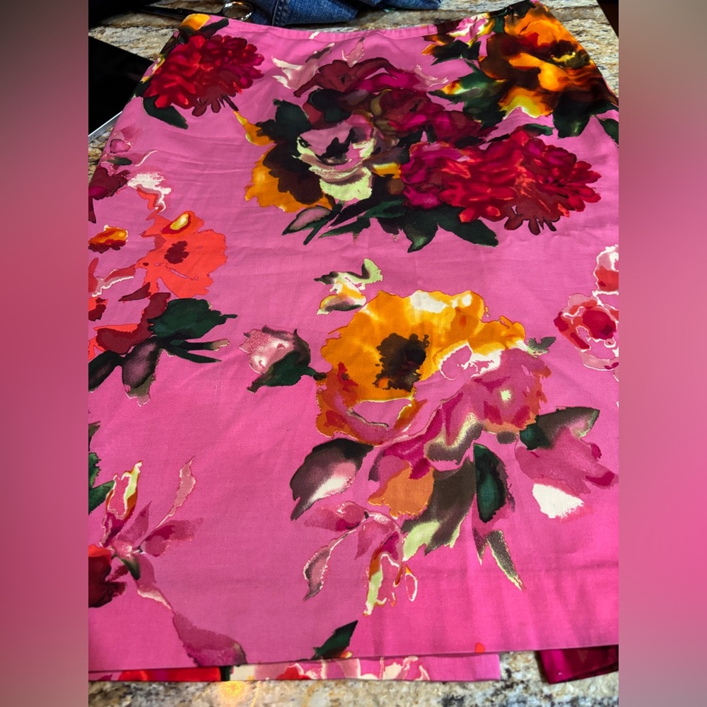 Talbots Floral Print Pencil Skirt-size 8